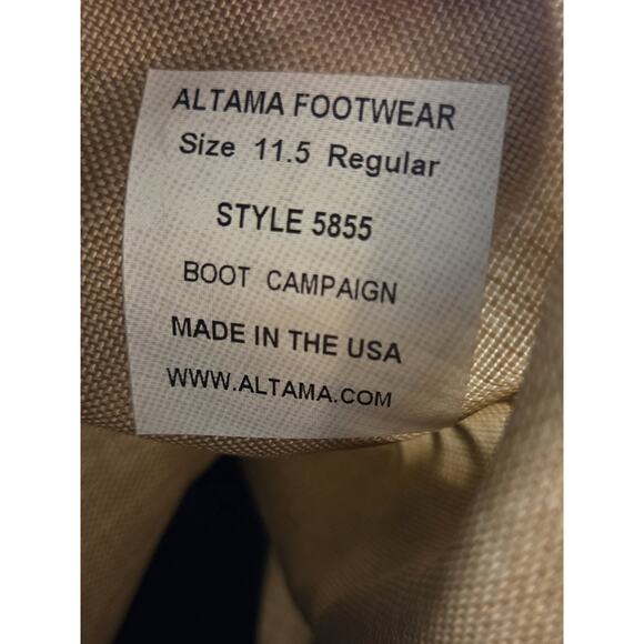 BOOT CAMPAIGN BRANDED ALTAMA 5855 MENS 11.5 COMBAT DESERT TAN NYLON SUEDE BOOTS - Picture 2 of 11